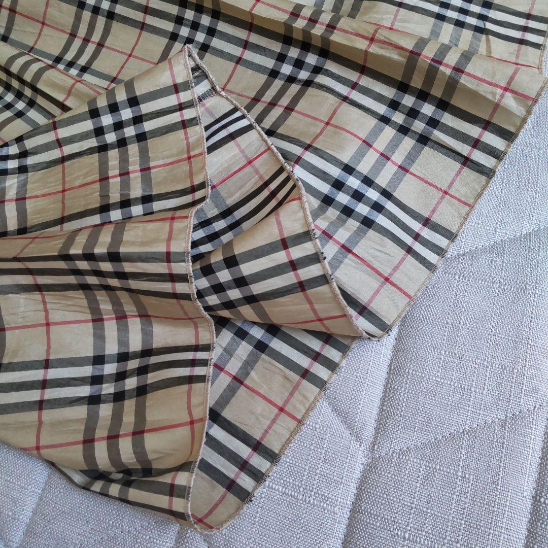 BURBERRY チェック ノバチェック シルク プリーツ ロングスカート