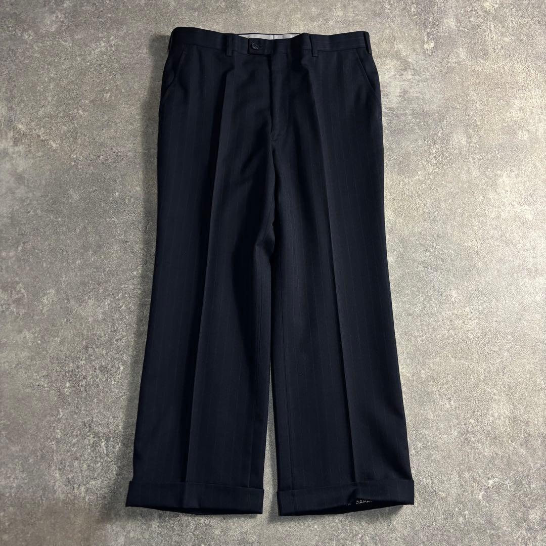 【VINTAGE】セットアップ シングルスーツ ダークネイビー 極上ウール