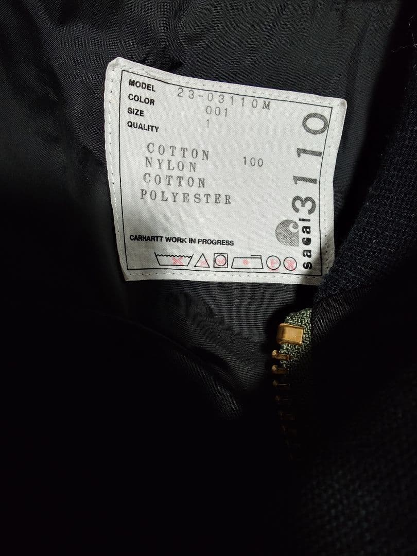 sacai × Carhartt WIP キャンバスMA-1ジャケットミシガン