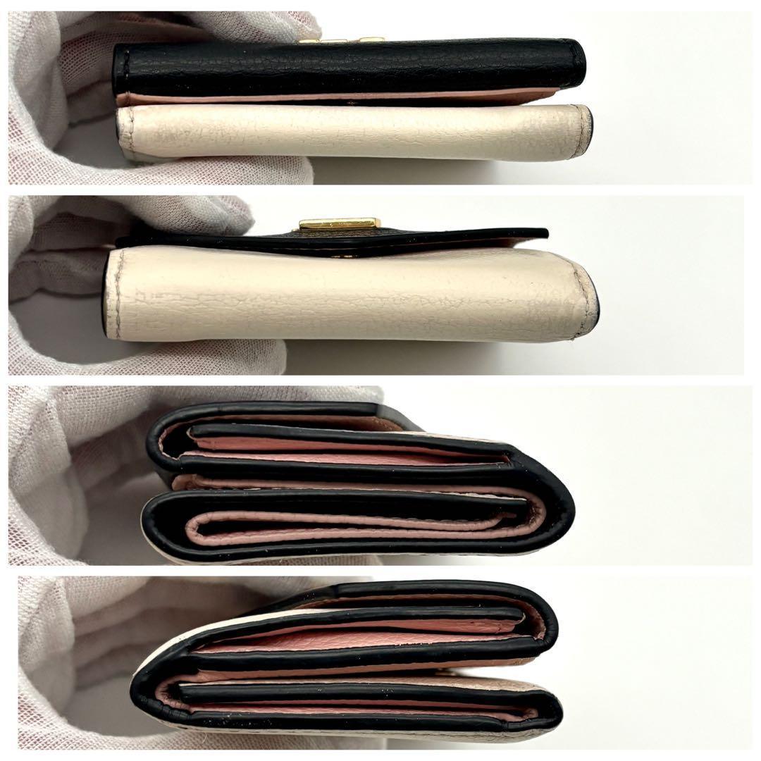 ルイヴィトン ポルトフォイユ ロックミニ コンパクト 黒 財布 ピンク 三つ折り