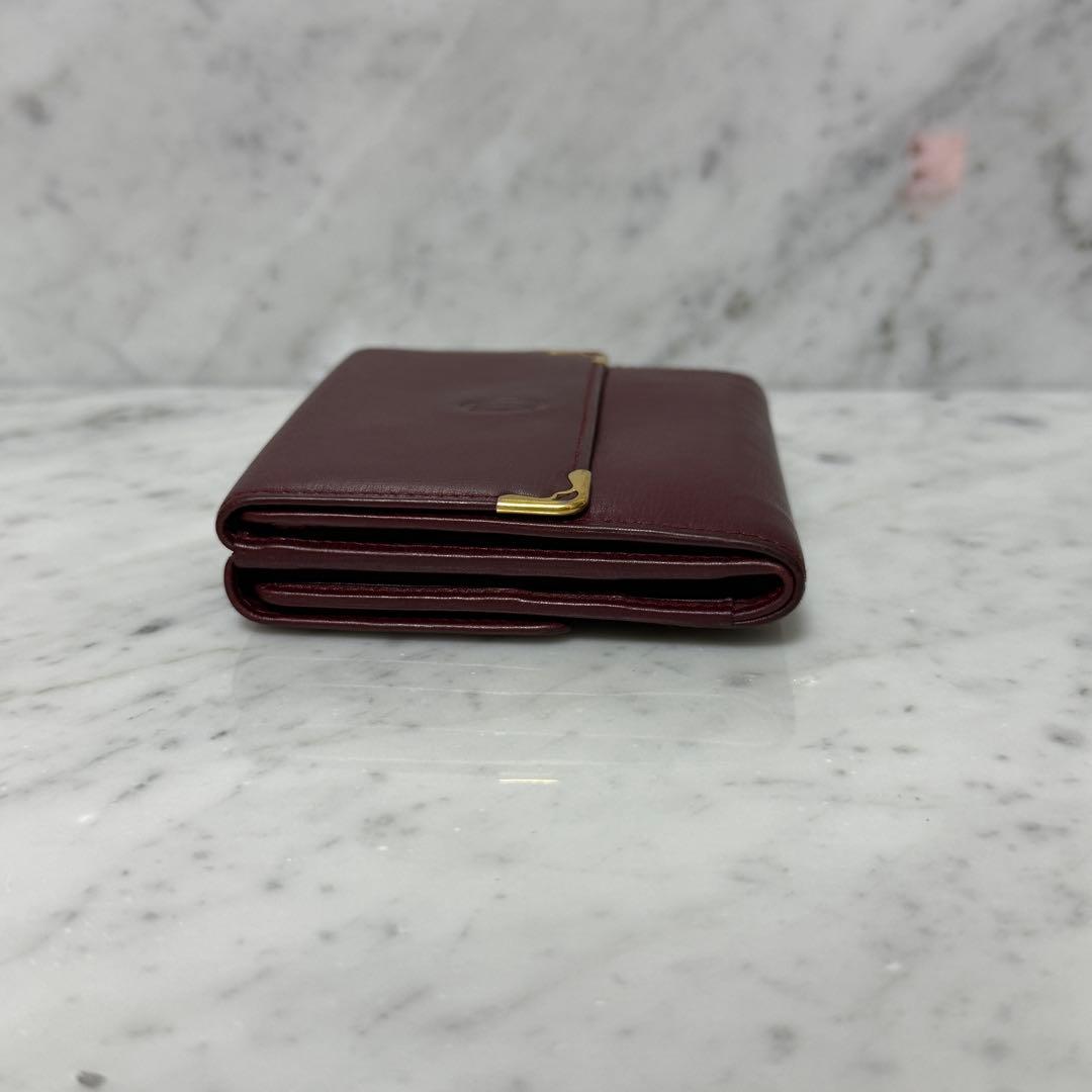 Cartier カルティエ 三つ折財布 ワインレッド マストライン ボルドー