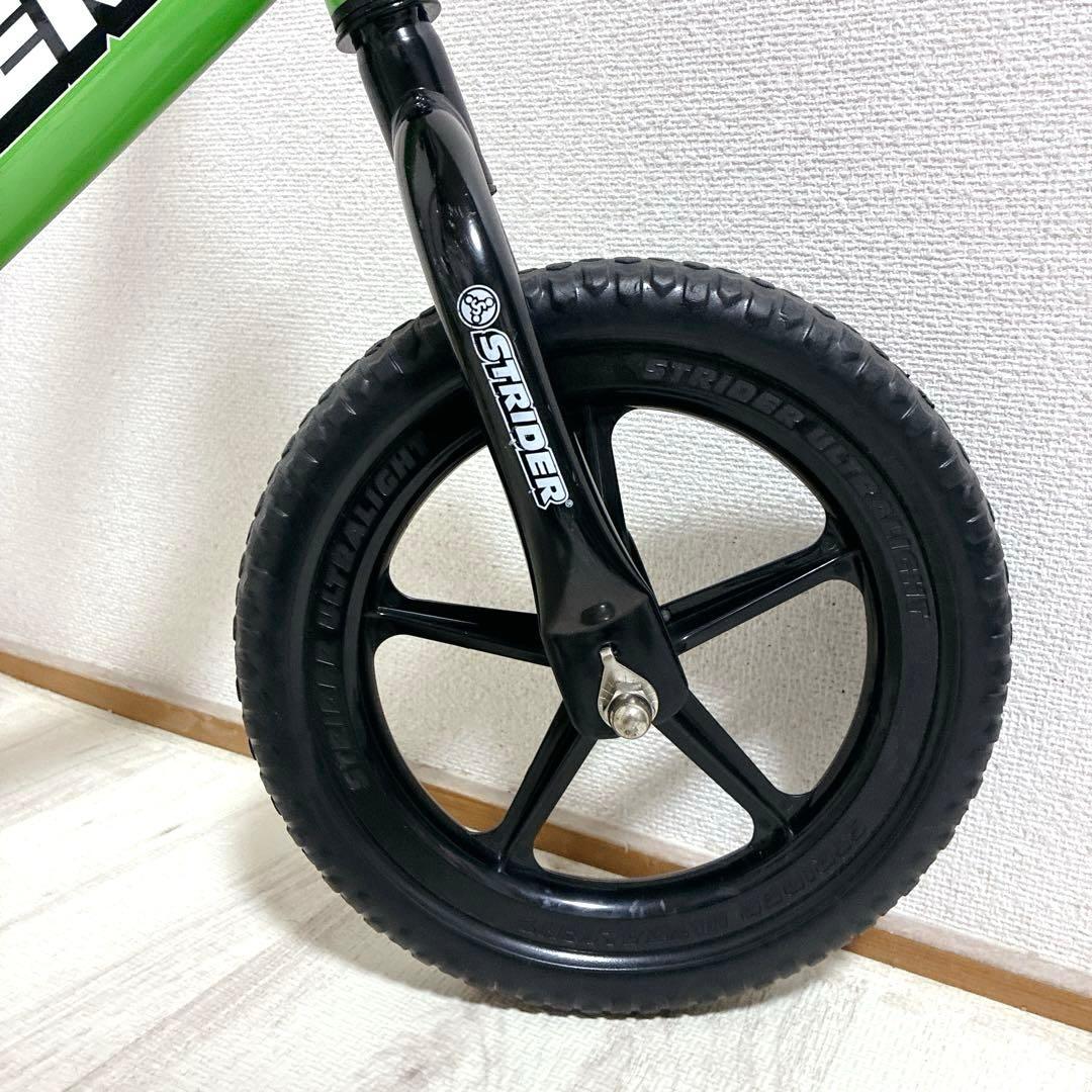 美品 STRIDER 12 グリーン ストライダー 12 ペダルなし自転車