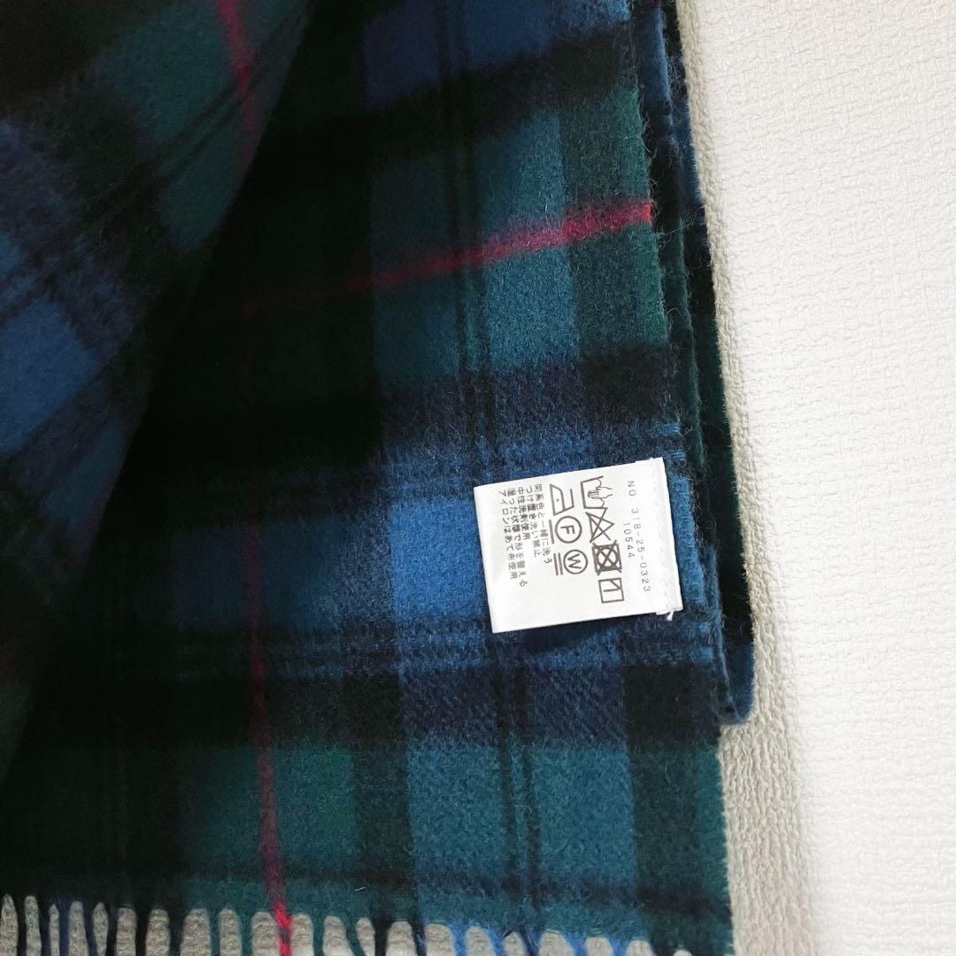 美品　1.1万　シップス　チェック ウール　カシミヤ ストール