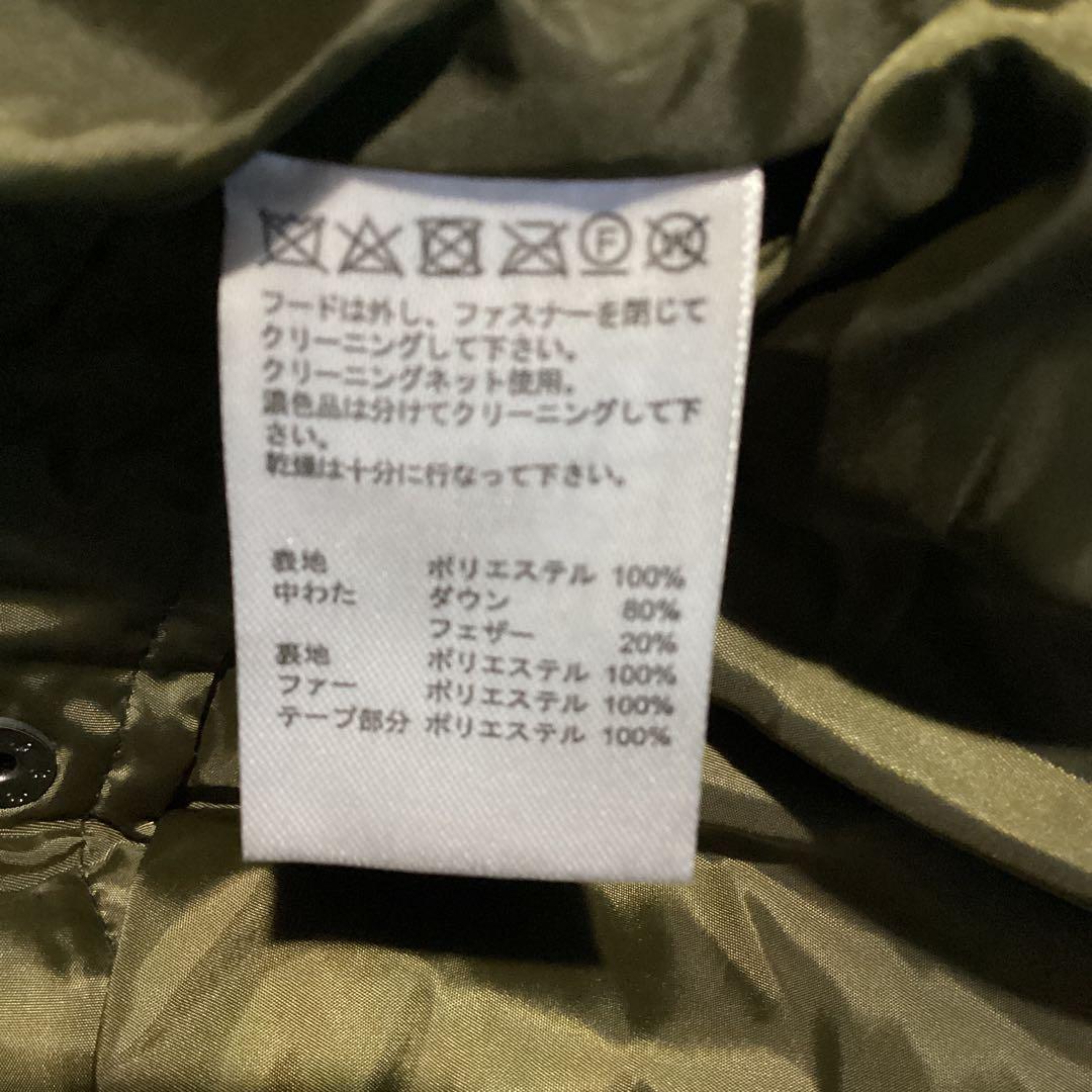 P 美品　FILAGOLF ファー付き　ダウンロングコート　カーキ