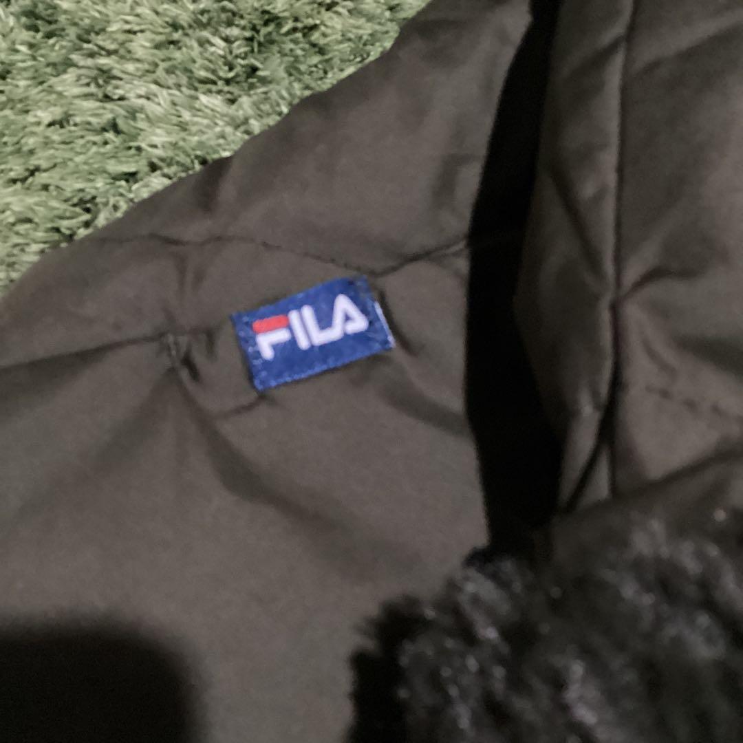 P 美品　FILAGOLF ファー付き　ダウンロングコート　カーキ