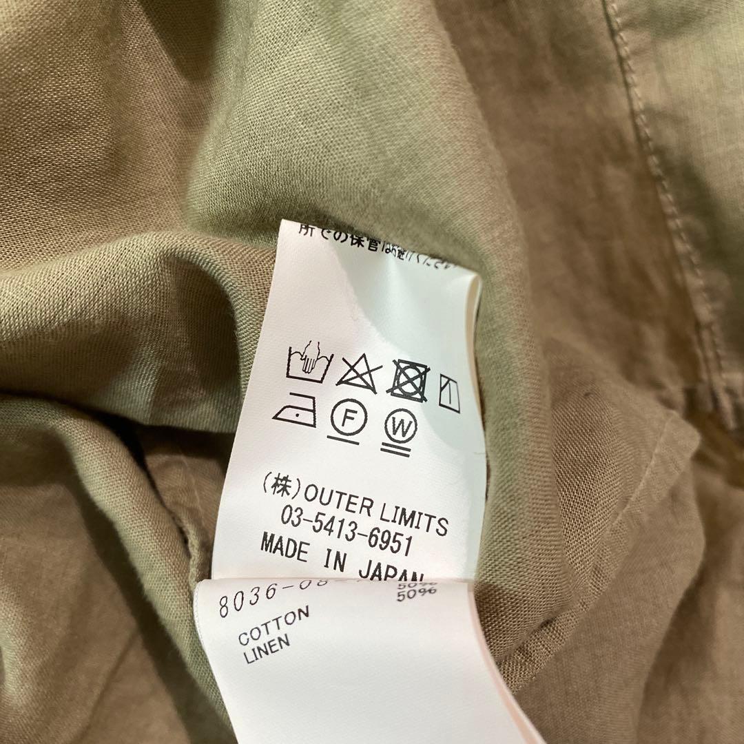 Nigel Cabourn　WOMAN　オリーブ ミリタリーシャツ　リネン混