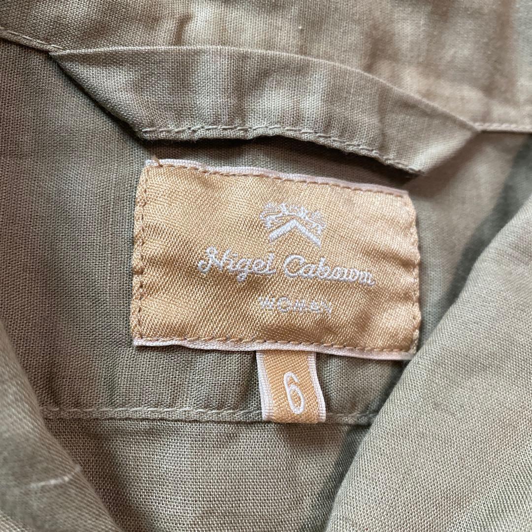 Nigel Cabourn　WOMAN　オリーブ ミリタリーシャツ　リネン混