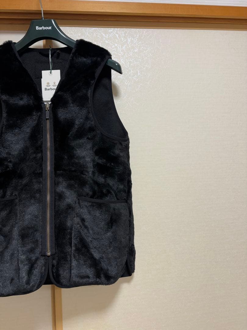 Barbour ファー ベスト サイズ40 バブアー フロントジップ