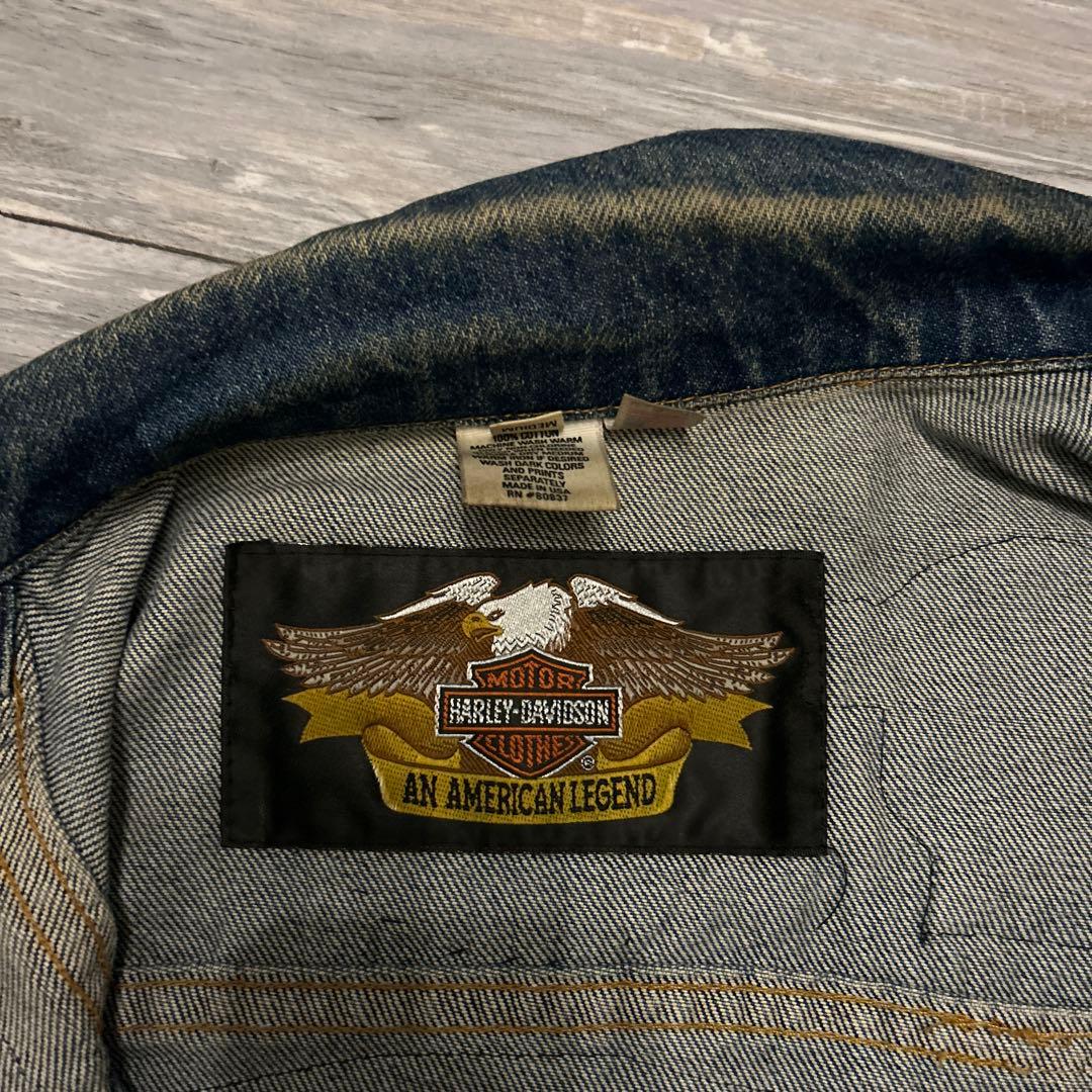 ハーレーダビッドソン 90's vintageワッペンデニム トラッカー ベスト