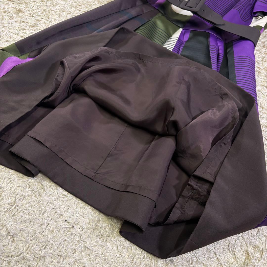 美品　エムズグレイシー　大きいサイズ　フレンチスリーブ　ベルト　膝丈ワンピース