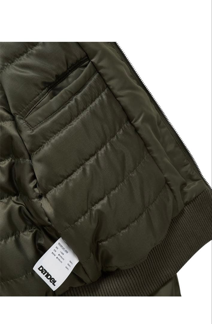 DANDEL cropped studded MA-1 jacket (カーキ)