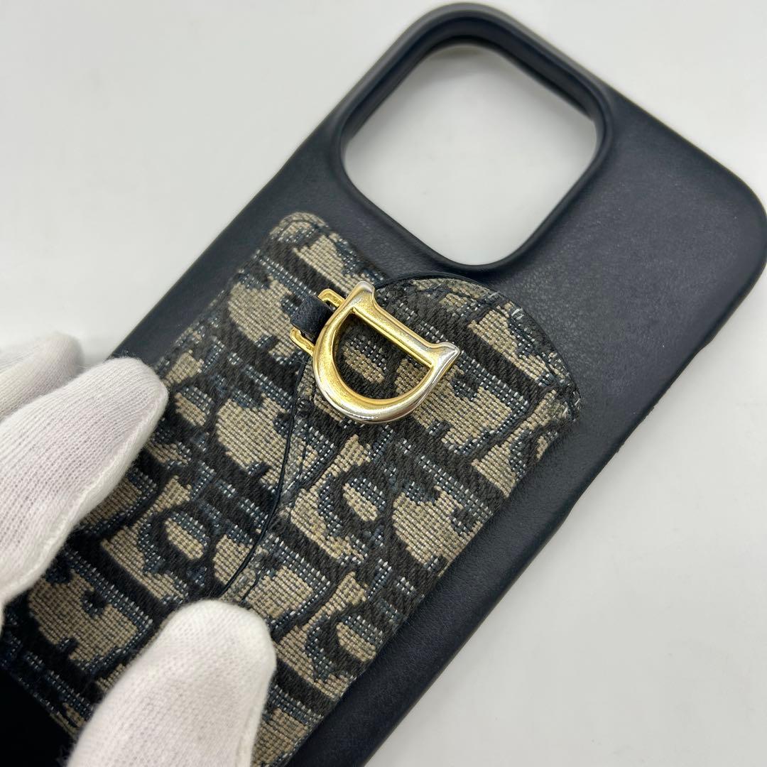 【希少】ディオール iPhoneケース サドル トロッター 紺 Max対応