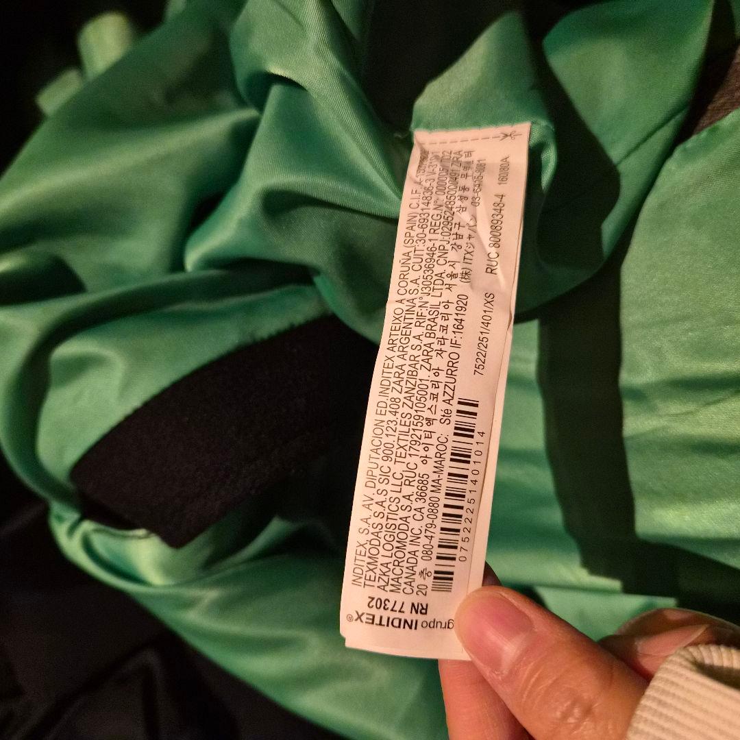 ZARA ザラ マッチングボンバーコート XS ウール混 ブラック ベルト