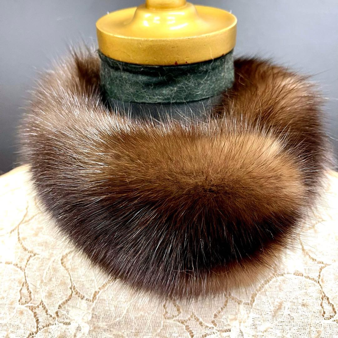 ロシアンセーブル　muffler／高品質　自然色／GAKE日本製❣️