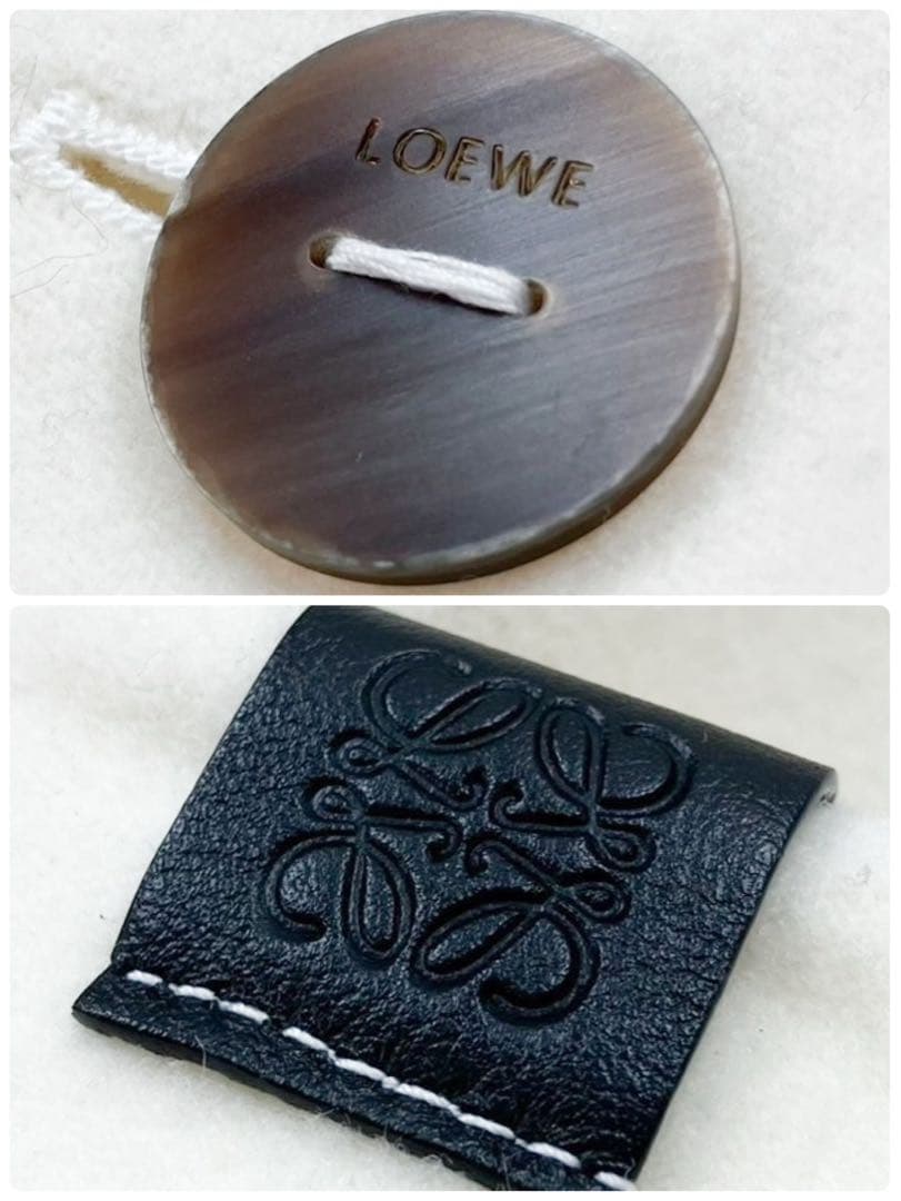 美品 LOEWE ダブルフェイス ベルト付ロングコート カシミヤ混 アナグラム