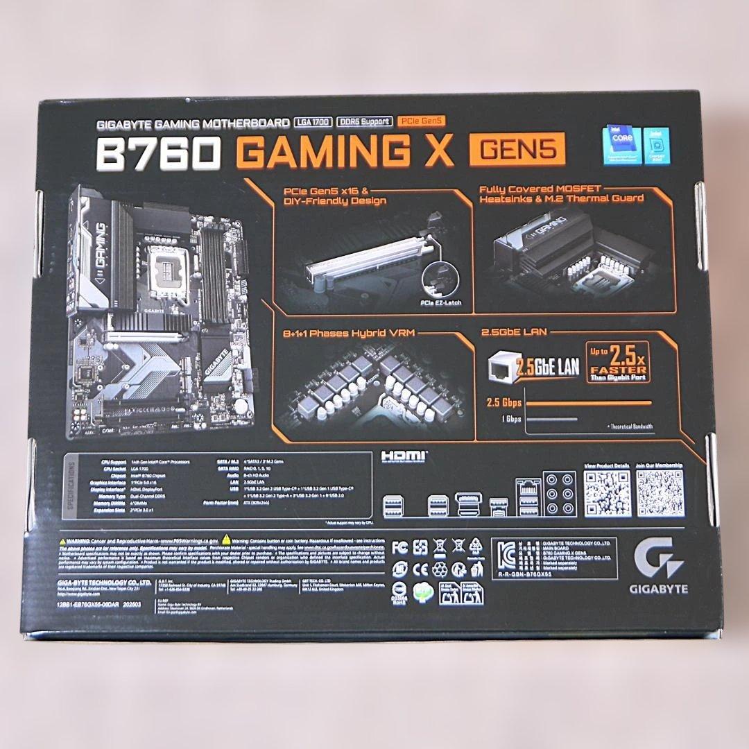 GIGABYTE B760GAMINGXGEN5 DOS/Vマザーボード