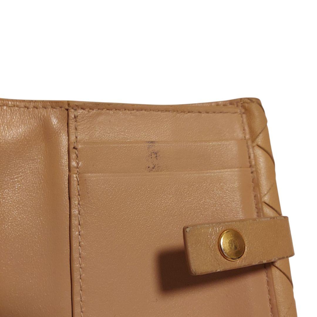 【BOTTEGA VENETA】ベージュ 2つ折り財布 イントレチャート