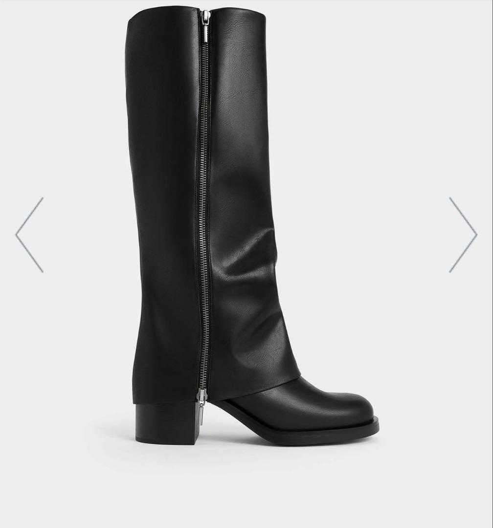 CHARLES & KEITH Louise ルーイ サイドジップロングブーツ