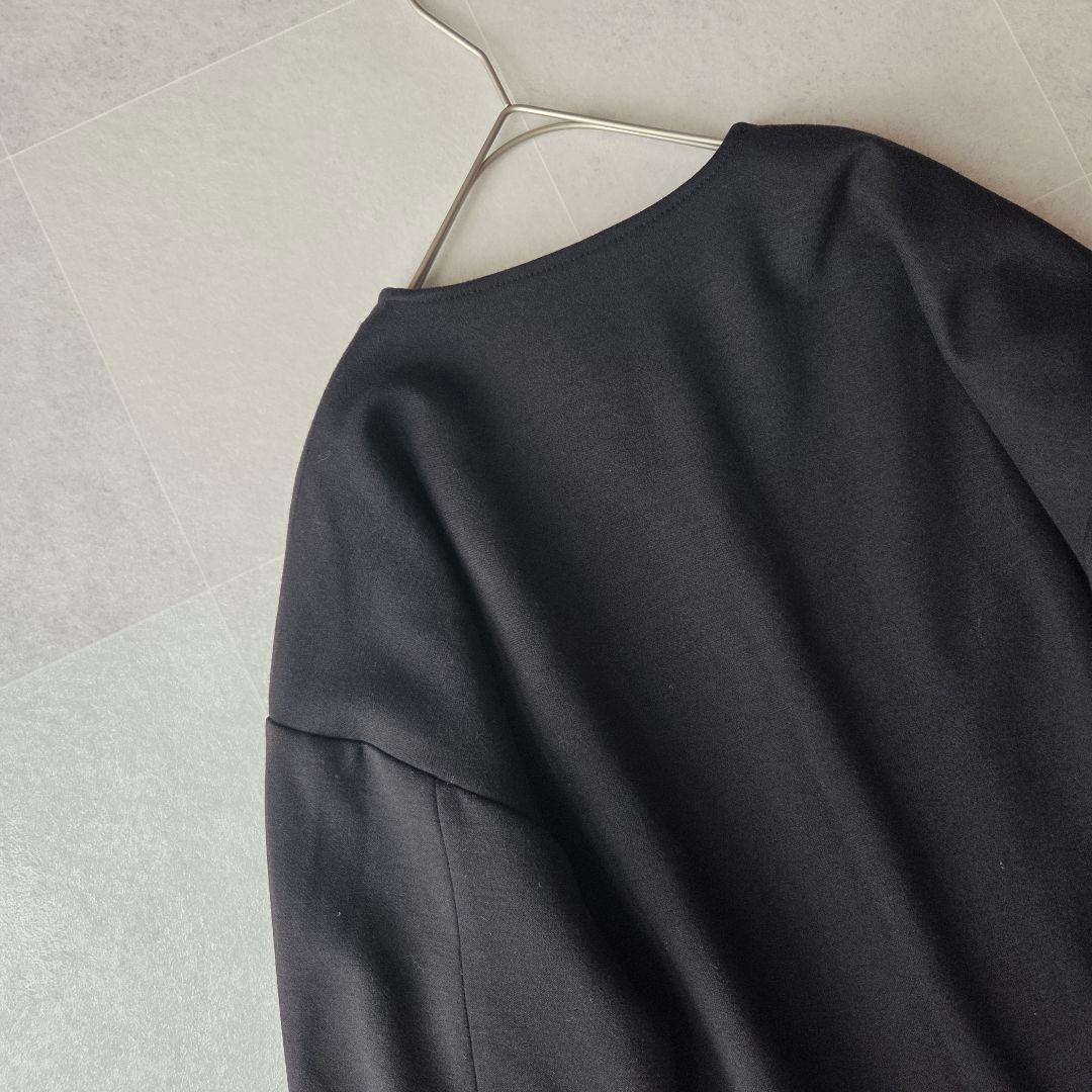 美品✨ MARGAUX 上品 スナップボタンカーディガン ノーカラー ブラック