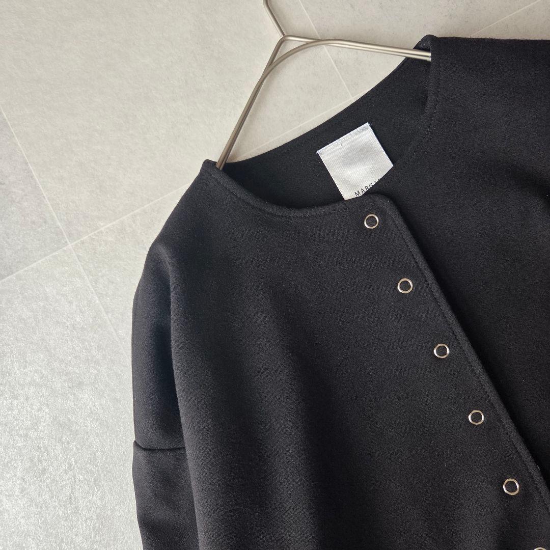 美品✨ MARGAUX 上品 スナップボタンカーディガン ノーカラー ブラック