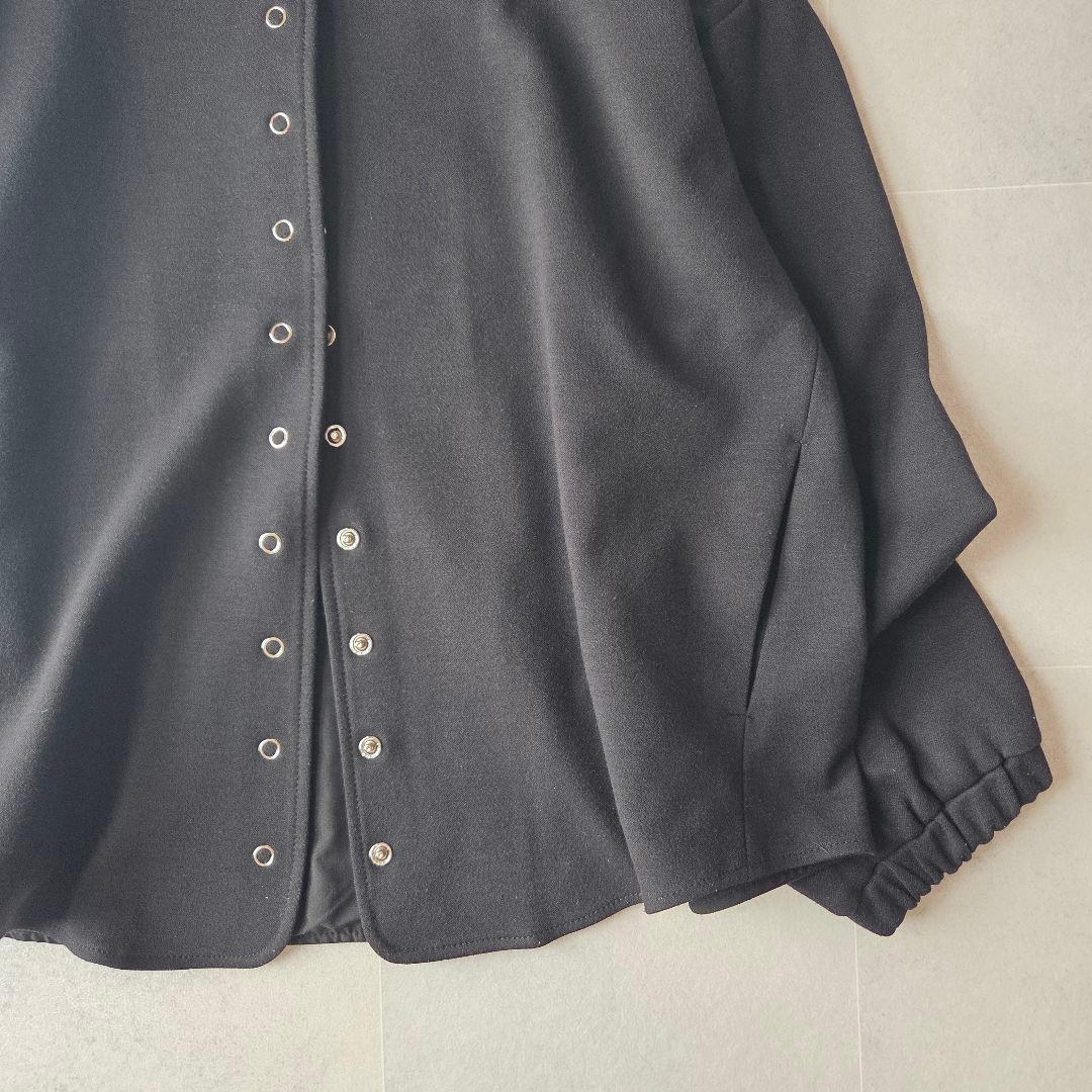 美品✨ MARGAUX 上品 スナップボタンカーディガン ノーカラー ブラック