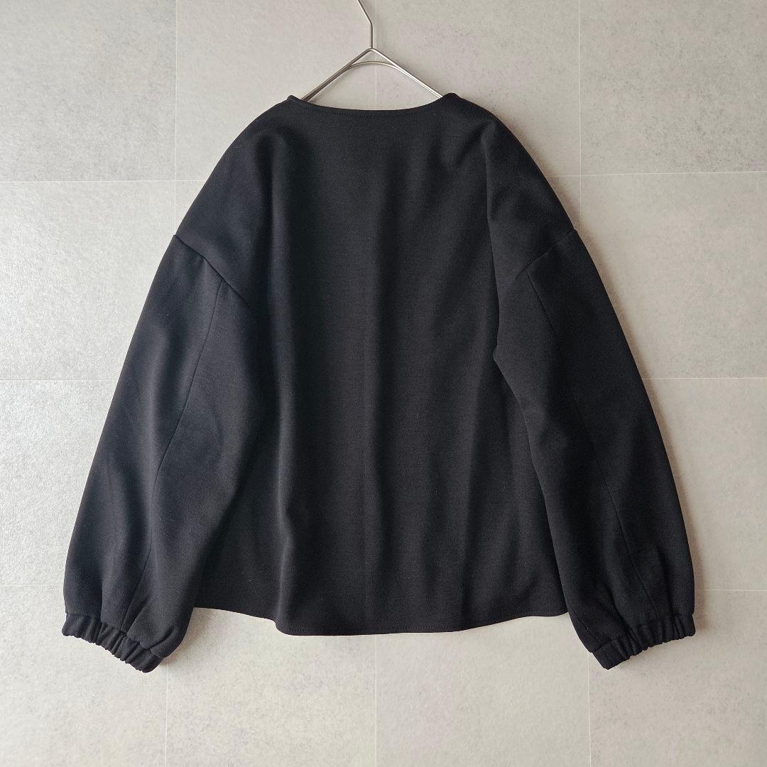 美品✨ MARGAUX 上品 スナップボタンカーディガン ノーカラー ブラック