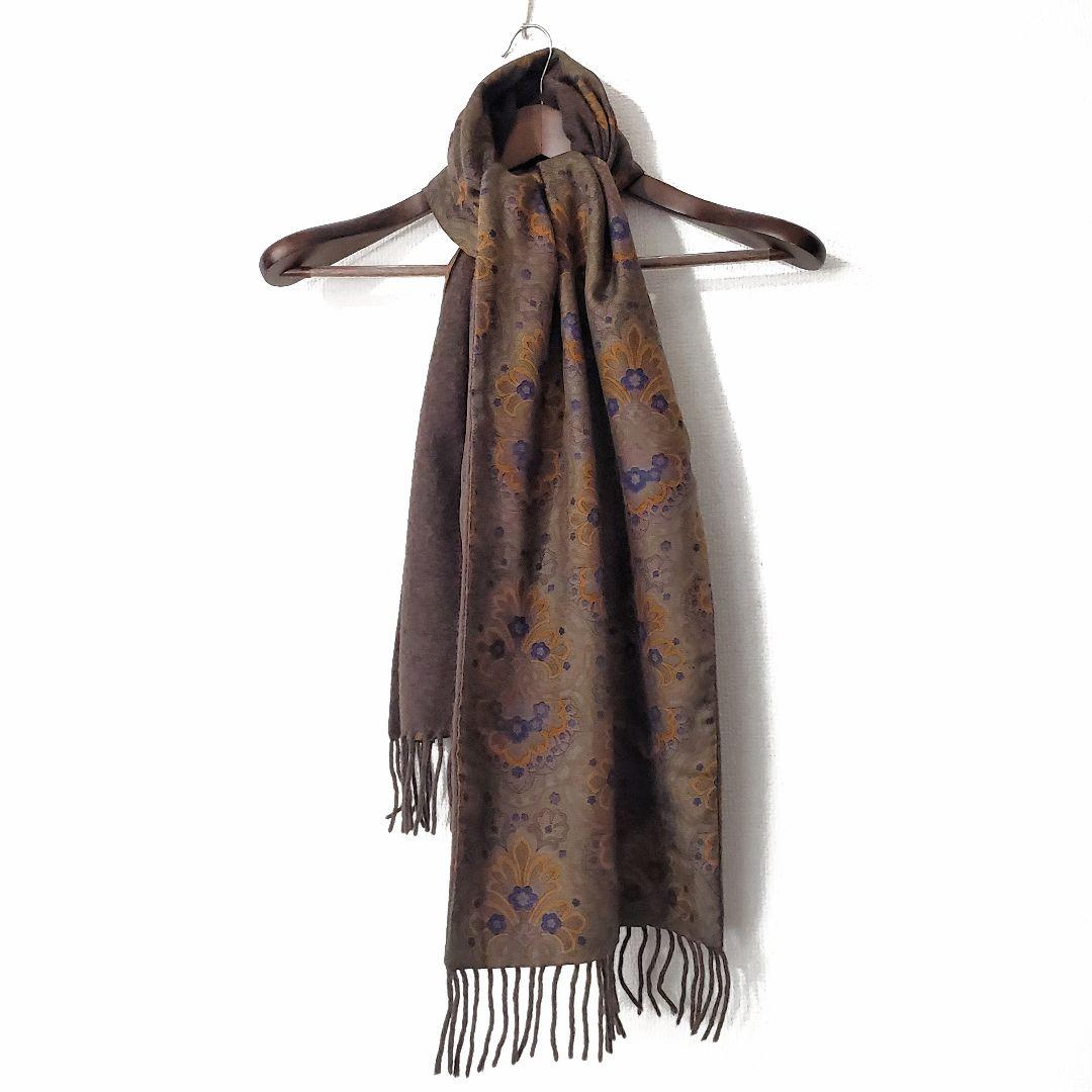 極美品✨ETRO カシミヤ×シルク生地 総柄マフラー ストール リバーシブル