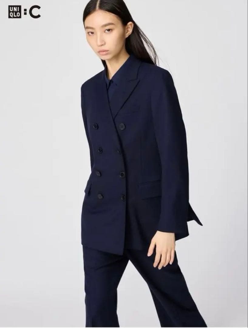 週末限定　完売　新品UNIQLO C ダブルテーラードジャケット ブラック