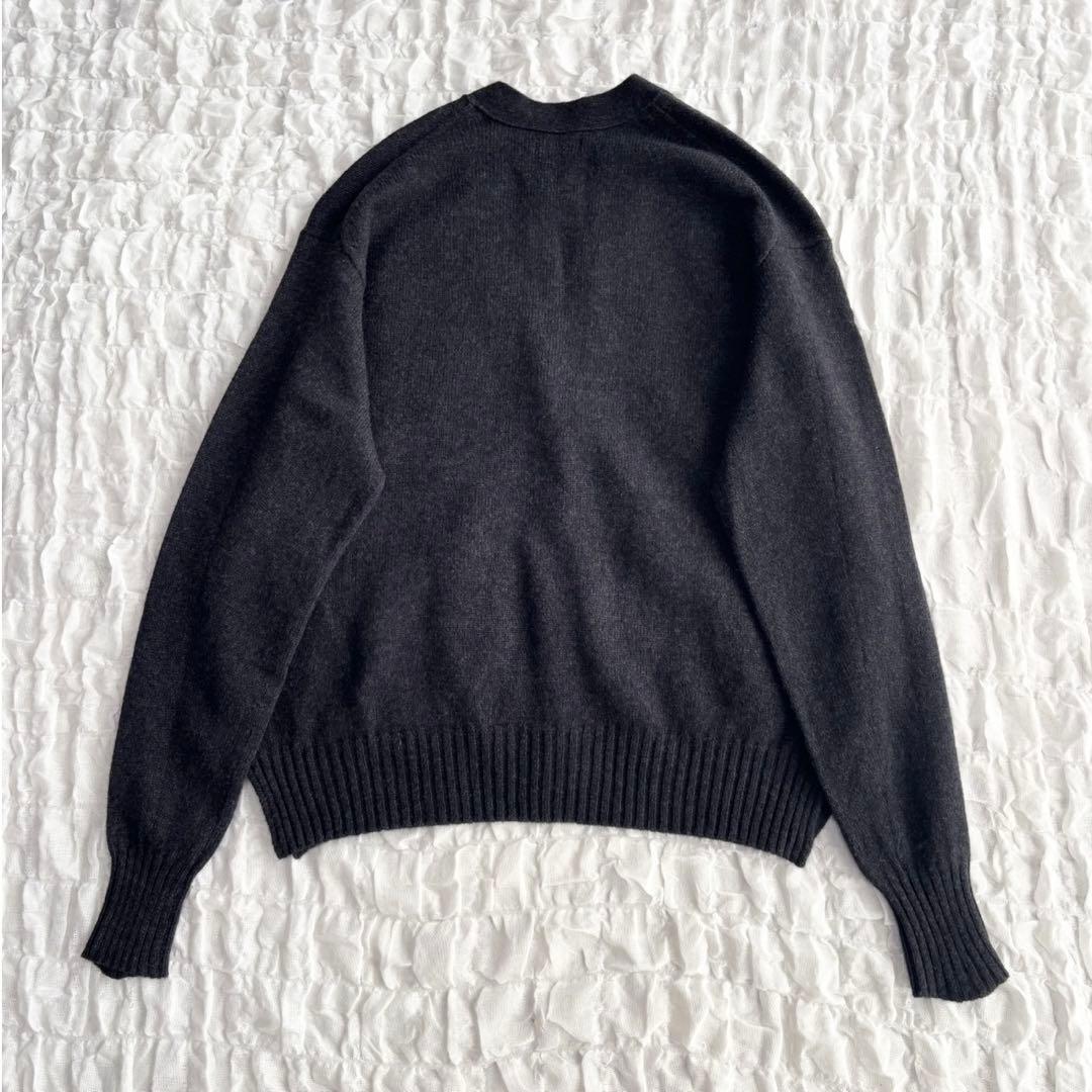 【美品】 ポロラルフローレン ウールVネックカーディガン ニット 刺繍ロゴ