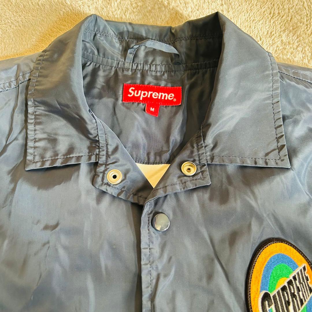 シュプリーム美品　Supreme ロゴジャケットパーカー 【M】ネイビー