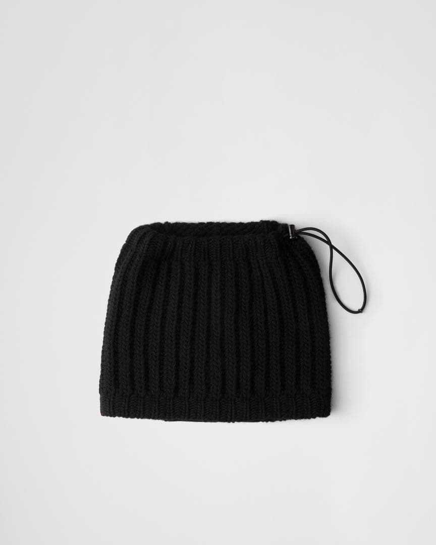 PRADA 25aw ウール×Re-Nylonトライアングルロゴネックウォーマー