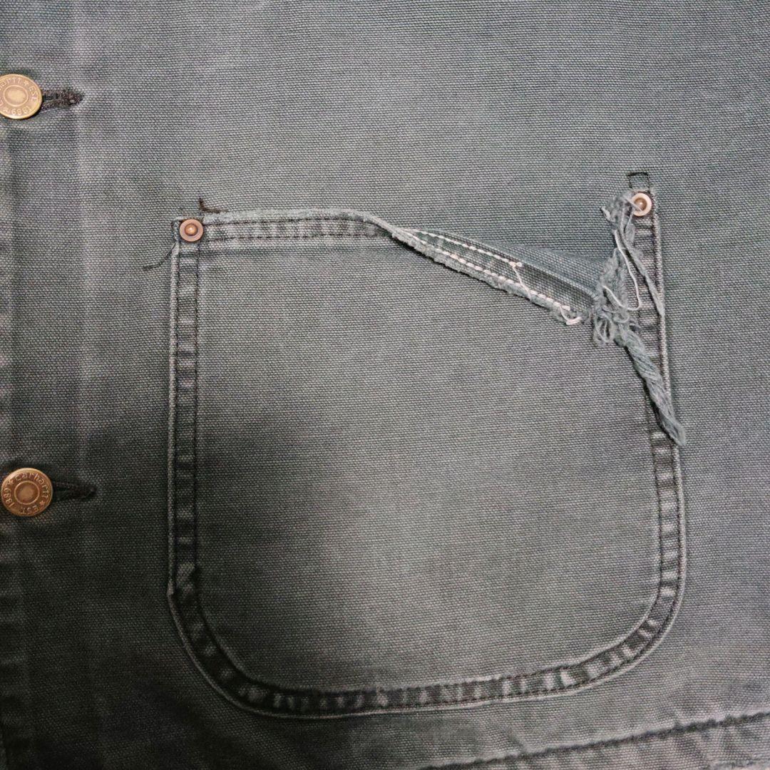 90s Carhartt ミシガンチョアコート グリーン モス 襤褸 フェード