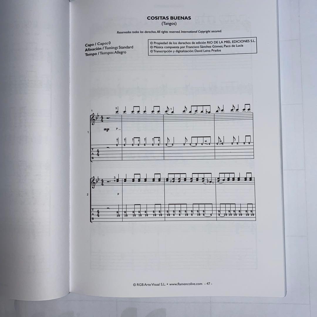 フラメンコギター楽譜 Paco de Lucia Cositas Buenas