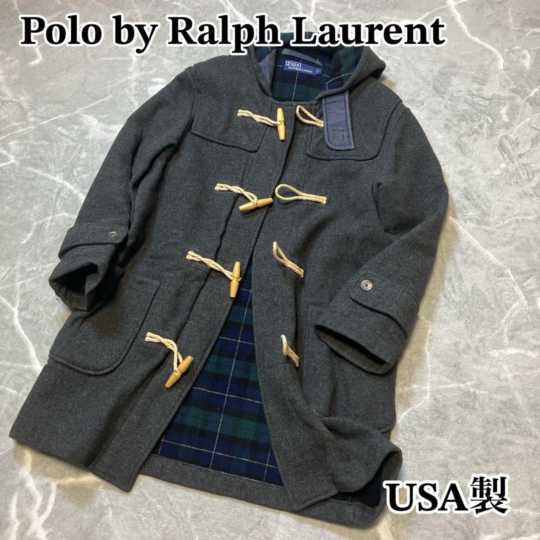 90s ポロバイラルフローレン USA製 ダッフルコート ウール グレー
