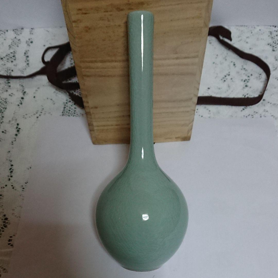 韓国・作家物・高麗青磁一輪挿し・未使用品☆常識の範囲の価格交渉ＯＫ☆
