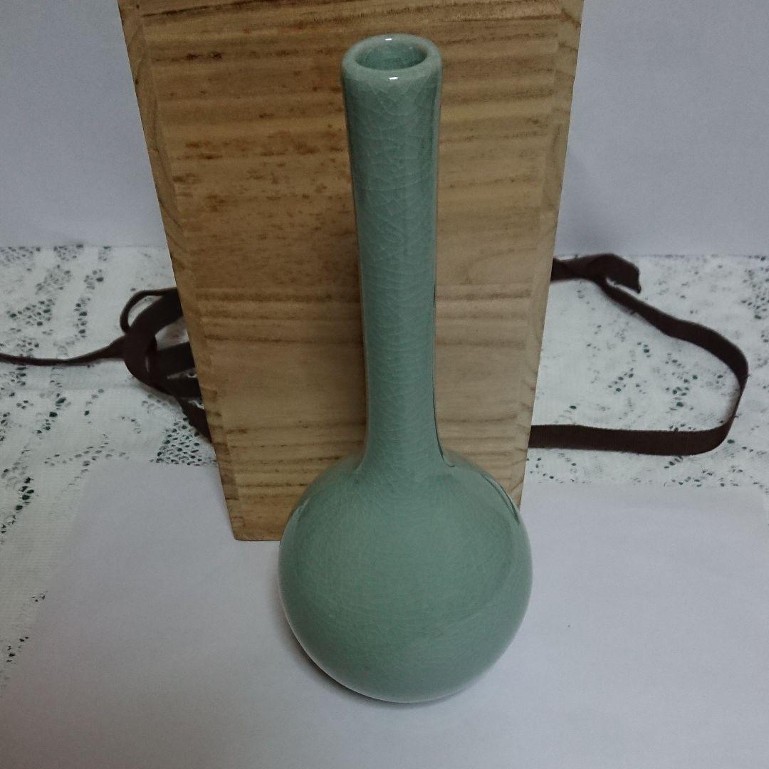 韓国・作家物・高麗青磁一輪挿し・未使用品☆常識の範囲の価格交渉ＯＫ☆
