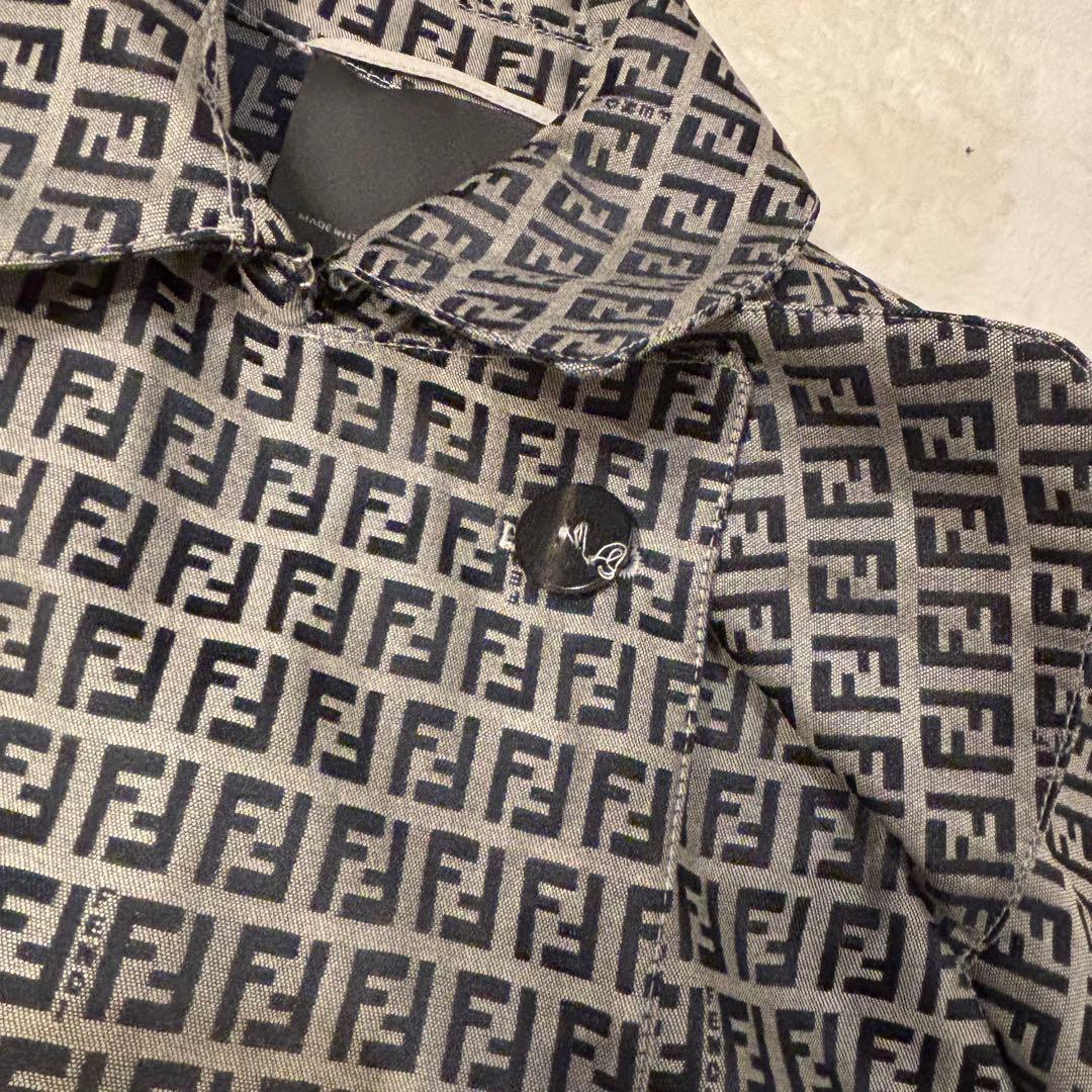 【極美品】Fendi ズッカ柄 総柄 トレンチコート グレー 40