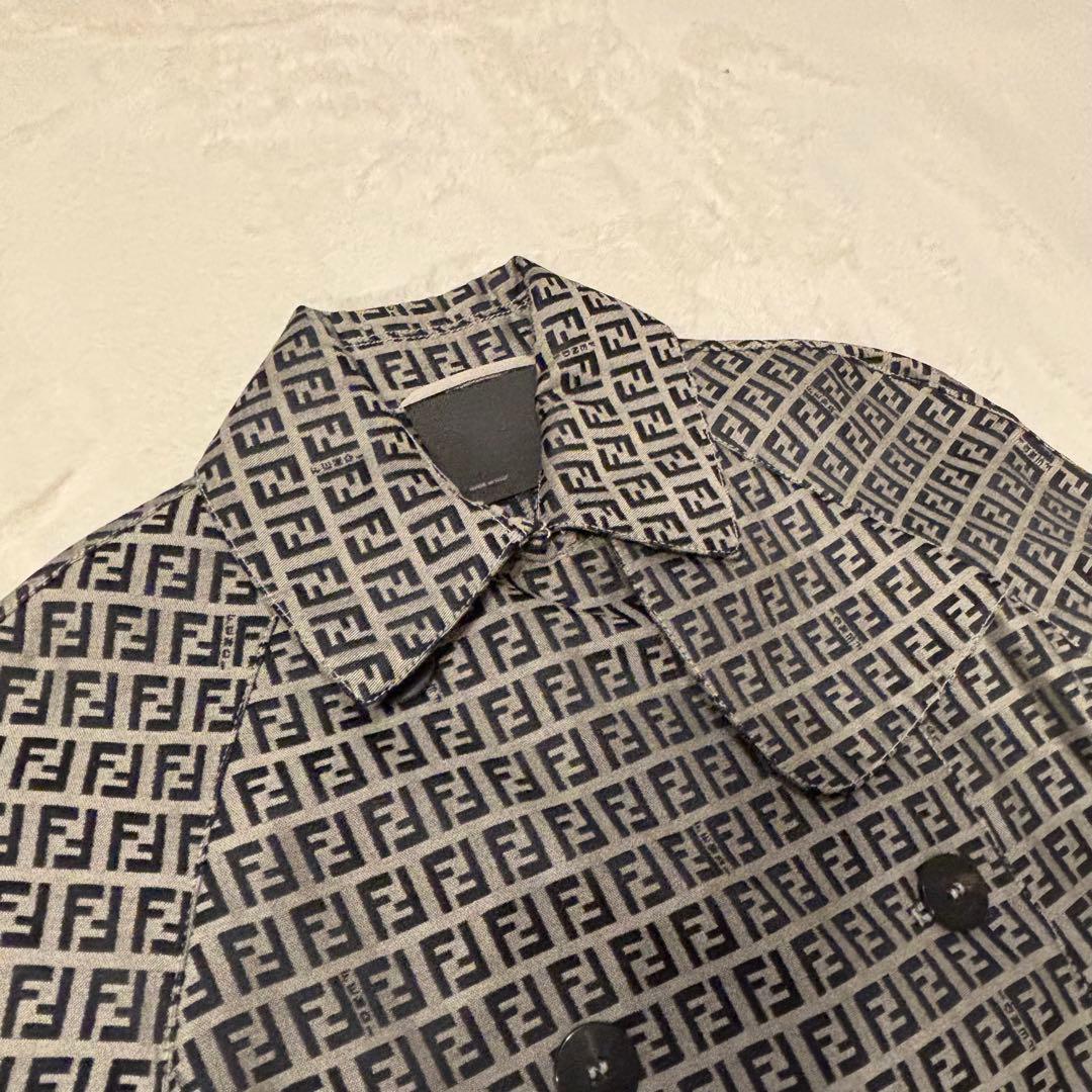 【極美品】Fendi ズッカ柄 総柄 トレンチコート グレー 40
