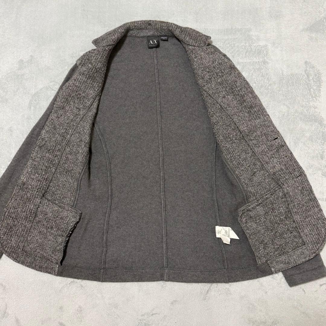 【アルマーニエクスチェンジ】テーラードニット　ジャケット　切り替え　アルパカ混