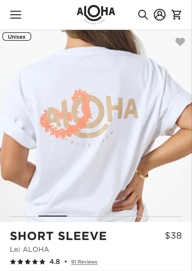 アロハコレクション Tシャツ ホワイト Mサイズ