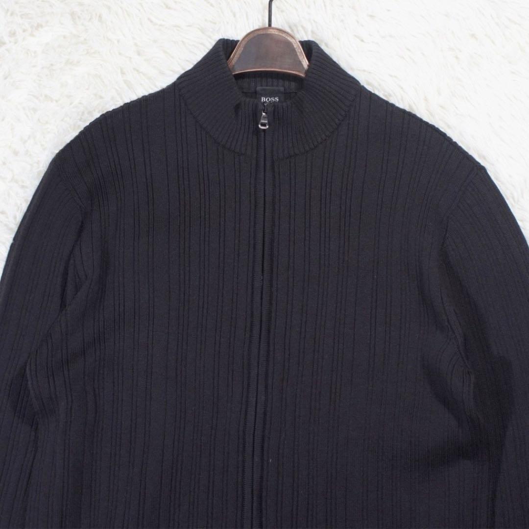 virgin wool《HUGO BOSS》ドライバーズニット(L)ブラウン