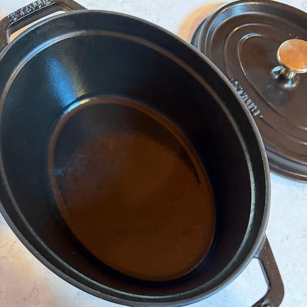 staub オーバル 23cm 正規品 ストウブ ピコココットオーバル ブラック