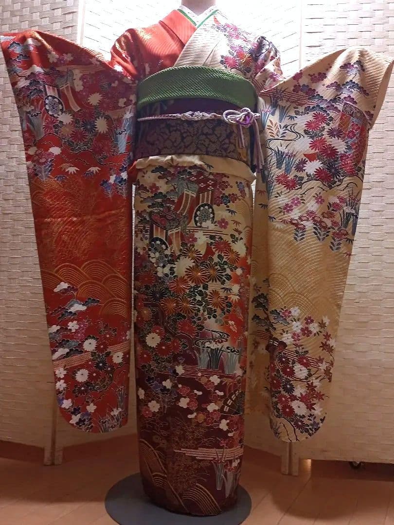 F05限定価格☆USED振袖☆ 成人式 豪華振袖6点セット