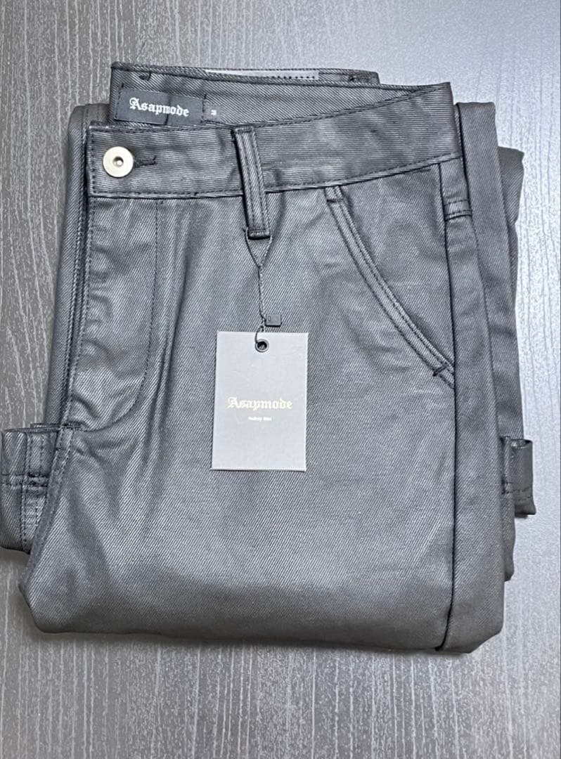 即完 Asapmode Stacked Oil Coating Pants M