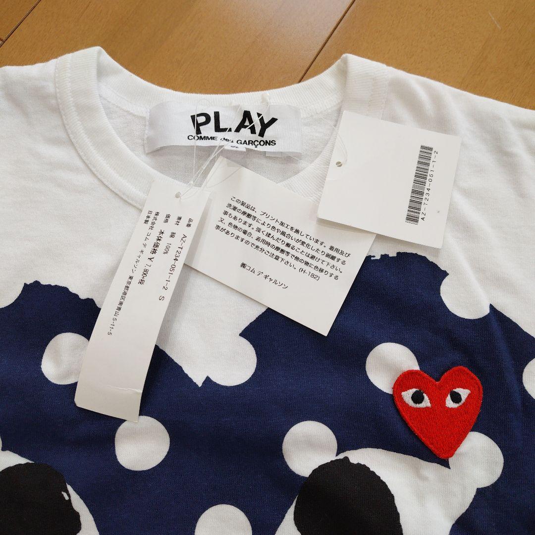 プレイコムデギャルソン　水玉柄　ドット　半袖ハートTシャツ　新品