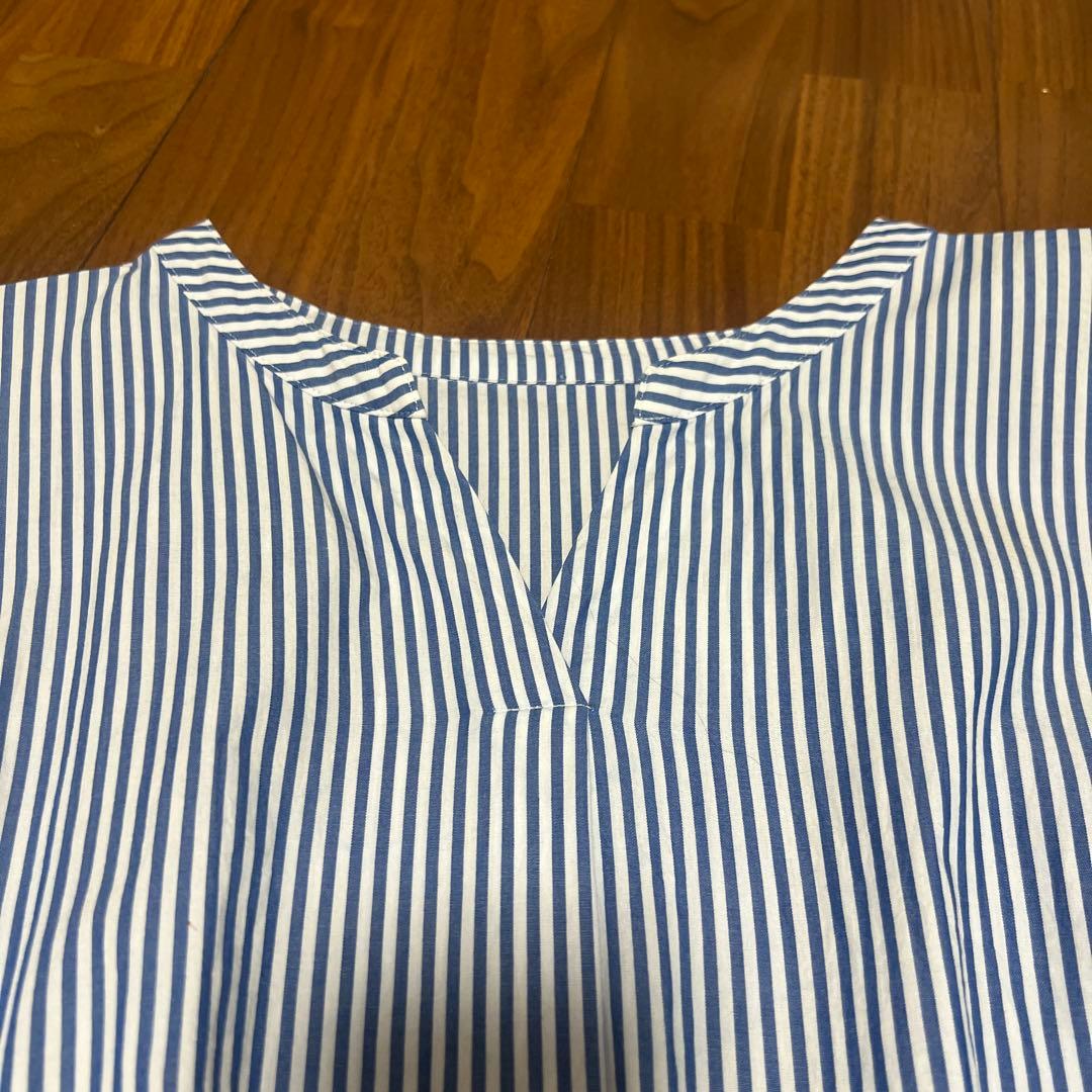 Burberryブルーレーベルクレストブリッジ　ストライプ柄切替ワンピース　38