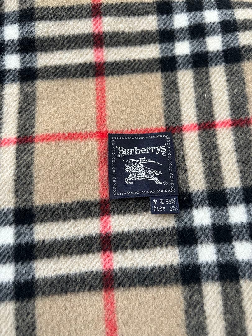 BURBERRY バーバリー 大判ストール ノバチェック カシミヤ混 マフラー
