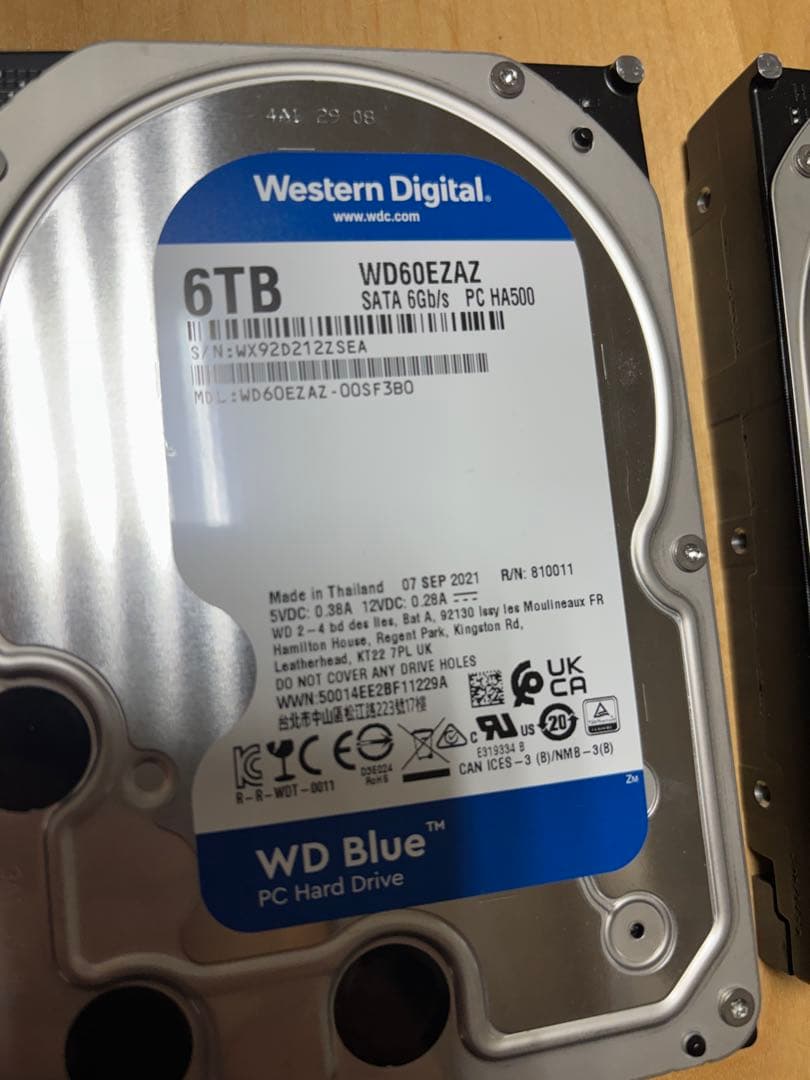 【2つセット】②Western Digital WD Blue 6TB HDD