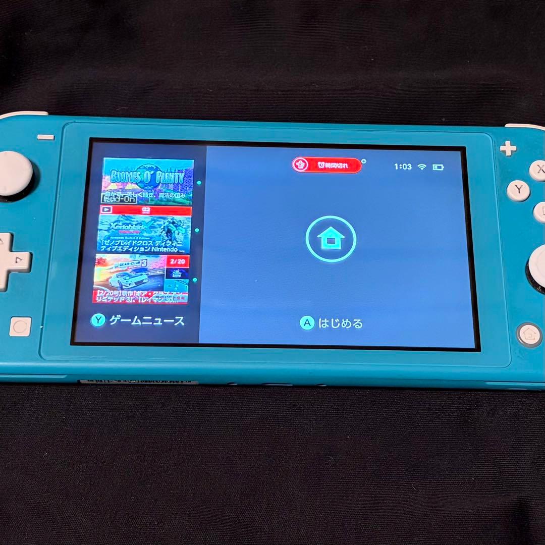 Switch Lite 本体 と 充電器、画面保護フィルム、スティックカバー付き