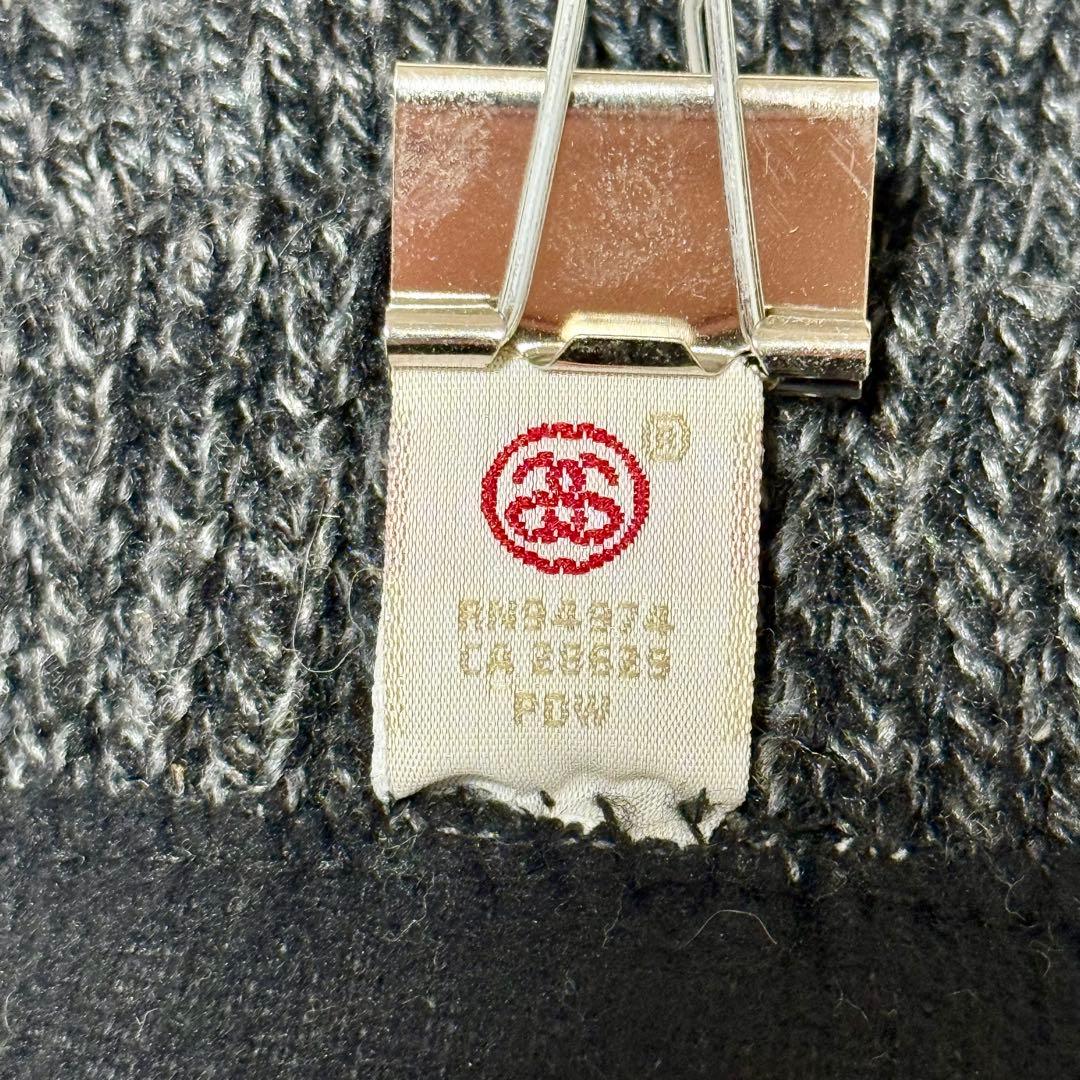 ✨極美品✨Stussy ステューシー シャネルロゴ ニット手袋 グレー/ホワイト